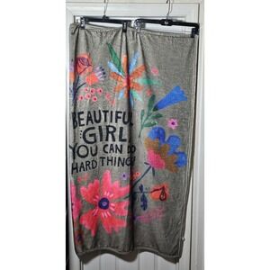 Natural Life Double-Sided Cozy Throw Blanket Beautiful Girl, Hard Things Floral